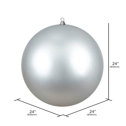 Vickerman 24" Giant Matte Silver Ball Christmas Ornament UV Resistant