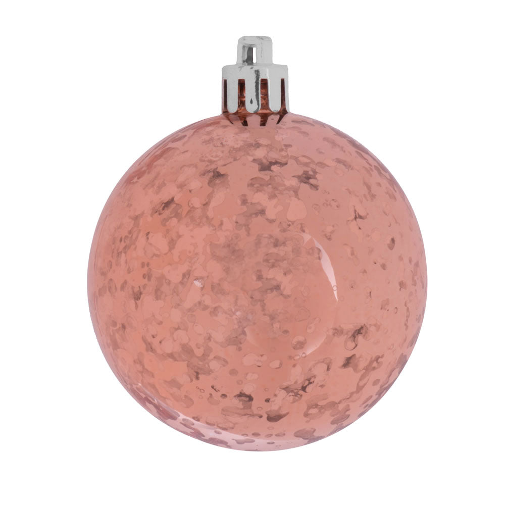 Vickerman 4" Rose Gold Shiny Mercury Ball Ornament 6 per Bag