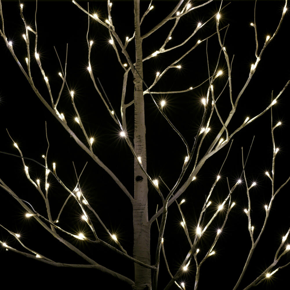 Vickerman 8' White Birch Twig Tree Warm White 3mm Wide Angle LED lights.