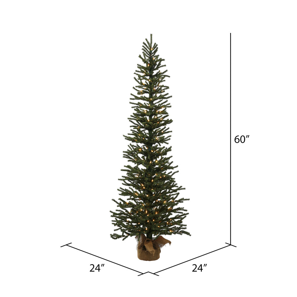 Vickerman 5' Mini Pine Artificial Christmas Tree Warm White Dura-lit LED Lights