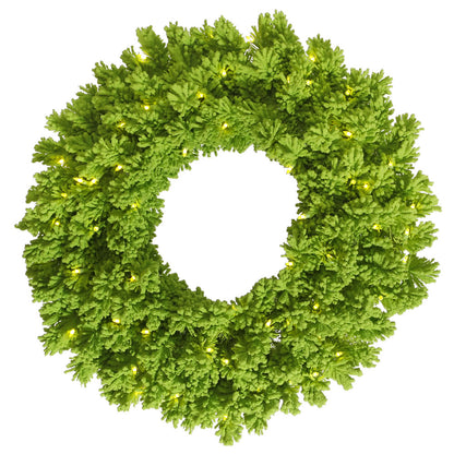Vickerman 36" Flocked Lime Fir Artificial Christmas Wreath Lime Dura-Lit LED lights.