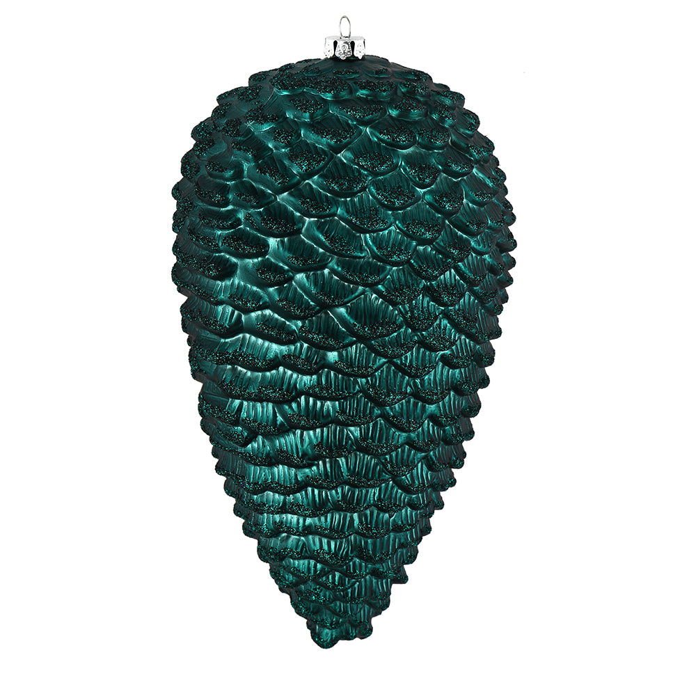 Vickerman 10" Sea Blue Matte Glitter Pinecone Christmas Ornament Pack of 2