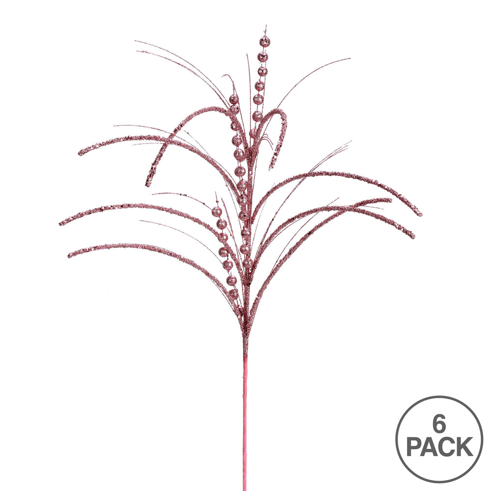 Vickerman 29" Pink Glitter Harvest Artificial Christmas Spray. Includes 6 sprays per pack.