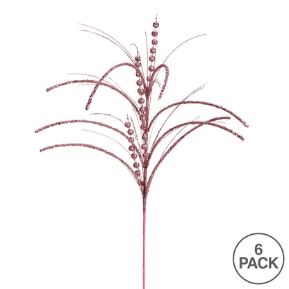 Vickerman 29" Pink Glitter Harvest Artificial Christmas Spray. Includes 6 sprays per pack.