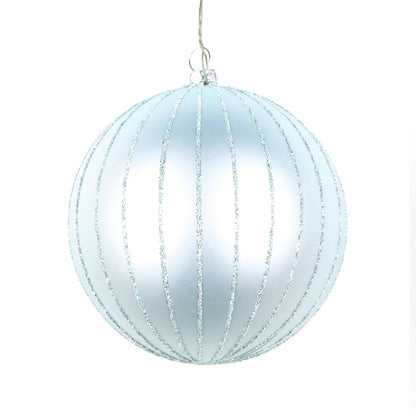 Vickerman 4" Frosty Mint Matte Glitter Ball Christmas Ornament 4 pieces per bag