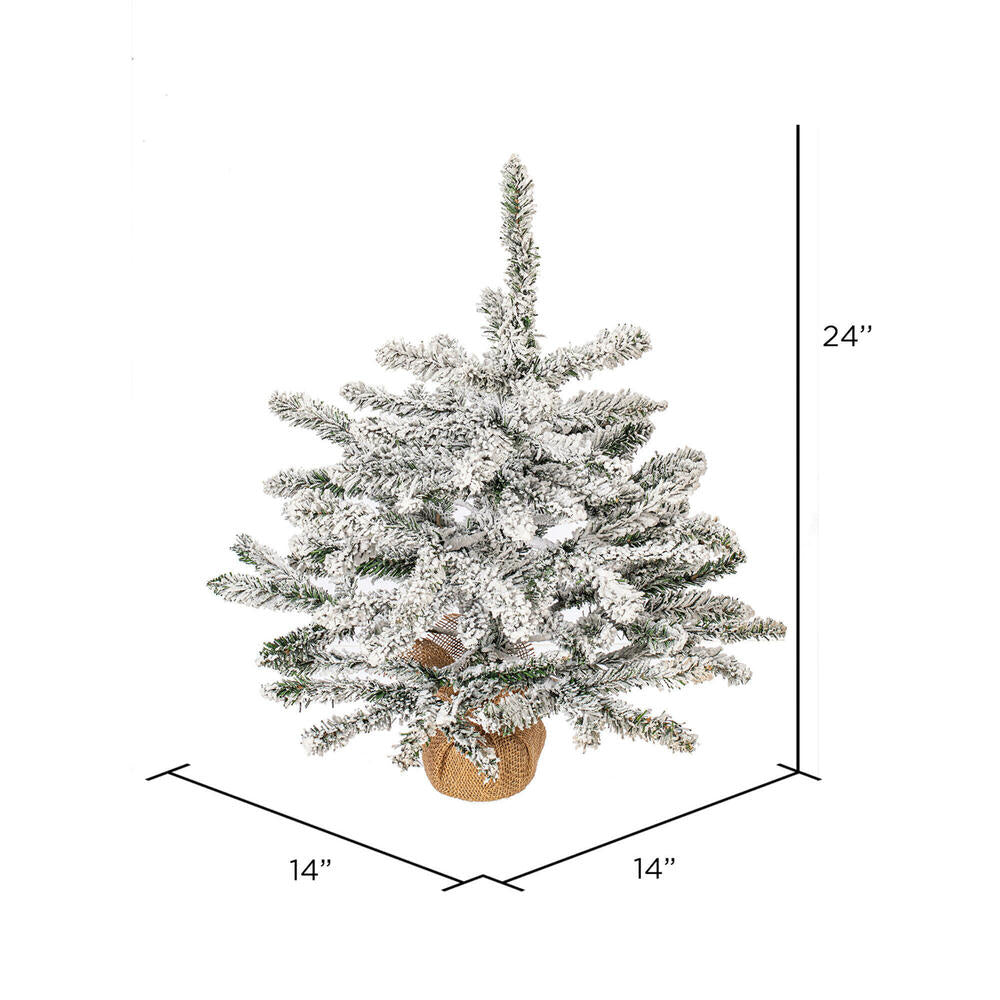Vickerman 24" Flocked Anoka Pine Artificial Christmas Tree Unlit