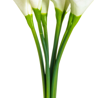 Vickerman 14'' Artificial White Calla Lily. Eight stems per pack.
