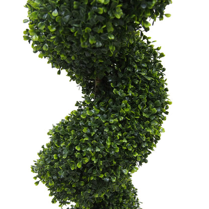 Vickerman 6' Artificial Potted Green Boxwood Spiral Tree.