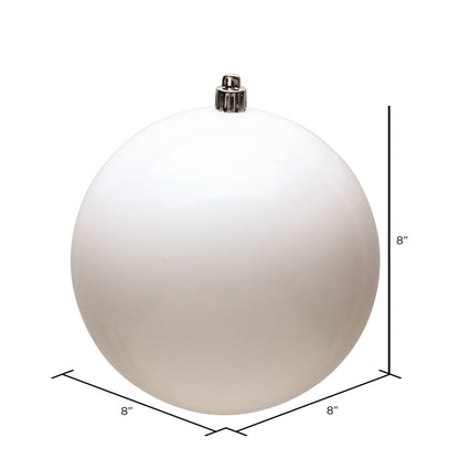 Vickerman 8" White Shiny Ball Ornament