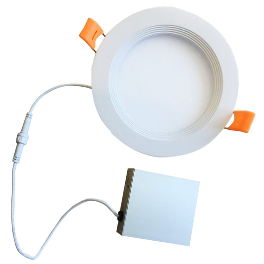 Bulbrite 18 Watt 8" Round Integrated LED Recessed Downlight with Metal JBOX and Baffle, 2700K Warm White Light, 1400 Lumens