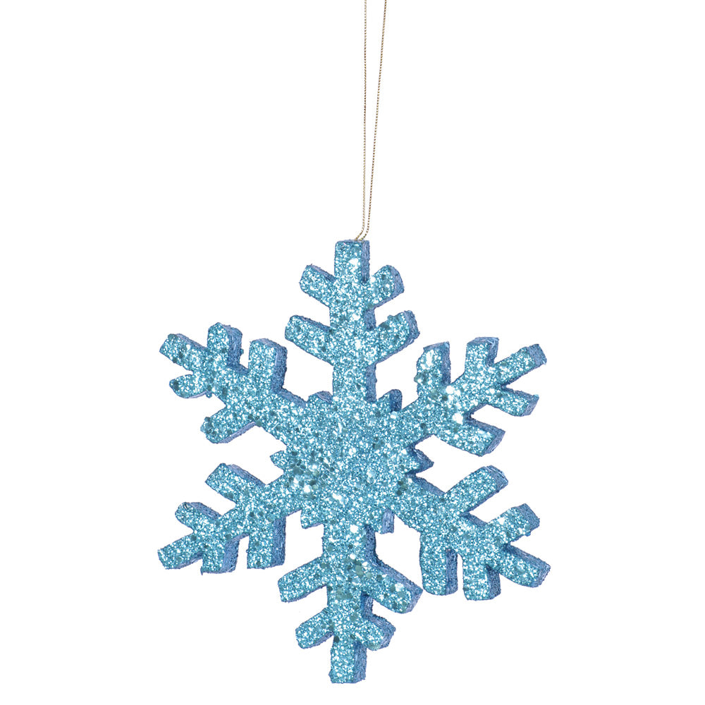 Vickerman 8" Turquoise Glitter Snowflake Christmas Ornament