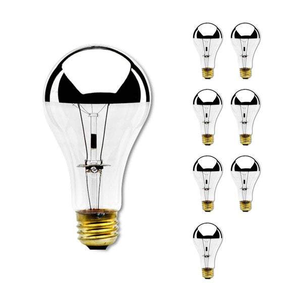 BULBRITE INCANDESCENT A21 MEDIUM SCREW (E26) 100W DIMMABLE LIGHT BULB 2700K/WARM WHITE HALF MIRROR 8PK (712110)