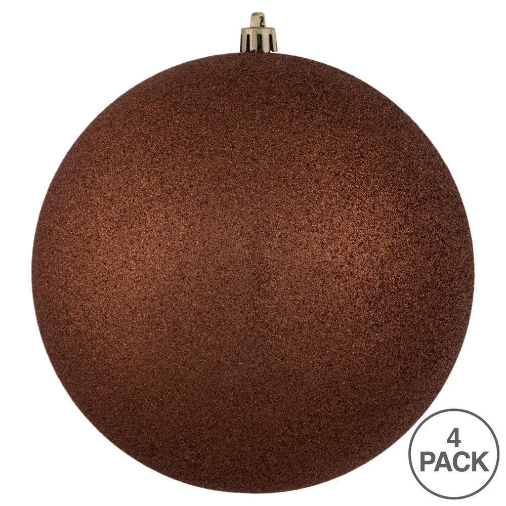 Vickerman 6" Coral Glitter Ball Ornament 4 per Bag