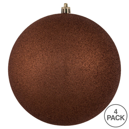 Vickerman 6" Coral Glitter Ball Ornament 4 per Bag