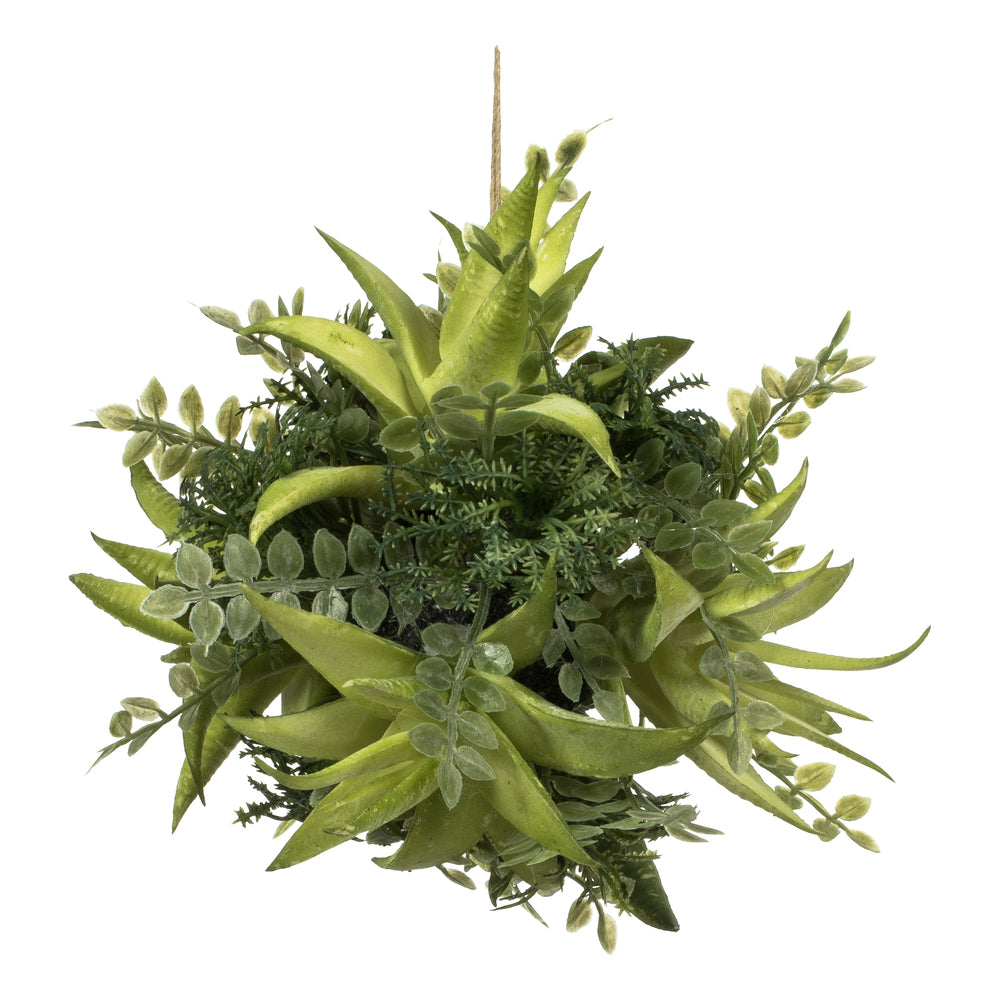 Vickerman 5" Artificial Mixed Variety Green Succulent Ball.