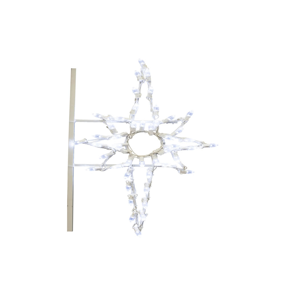 Vickerman 3' Bethlehem Star Commercial Pole Decoration 47 LED Pure White Lights UV Resistant