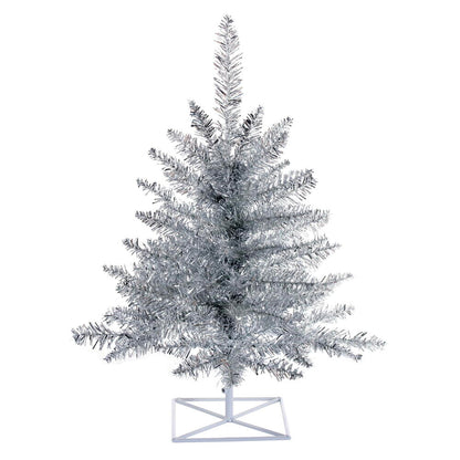 Vickerman 3' Silver Tinsel Fir Artificial Christmas Tree Unlit
