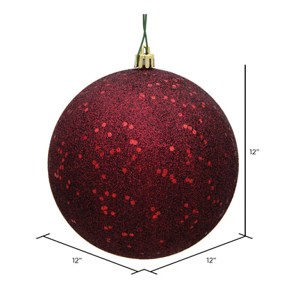 Vickerman 12" Burgundy Sequin Ball Ornament