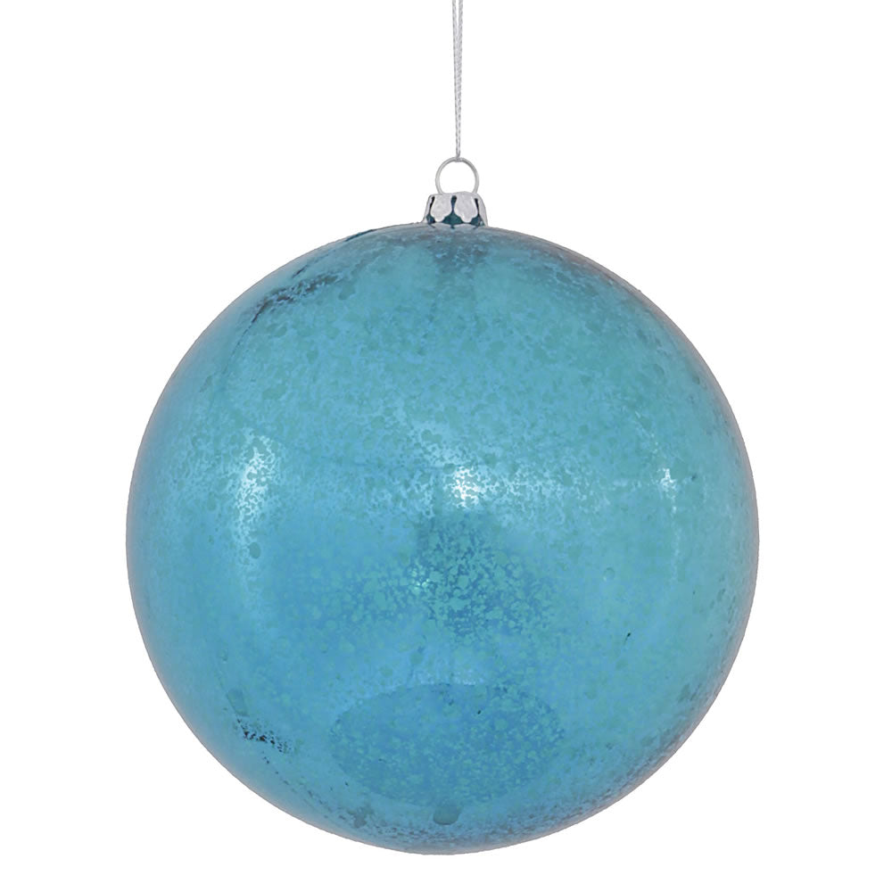 Vickerman 4.75" Turquoise Shiny Mercury Ball Ornament 4 per Bag