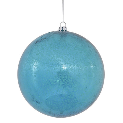 Vickerman 4.75" Turquoise Shiny Mercury Ball Ornament 4 per Bag