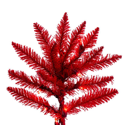 Vickerman 7.5' x 48" Candy Cane Artificial Christmas Pine Tree with Pure White and Red LED Lights.