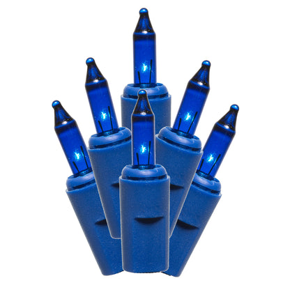 Vickerman 35 Blue Dura-lit Mini Light on Blue Wire, 26' Christmas Light Strand
