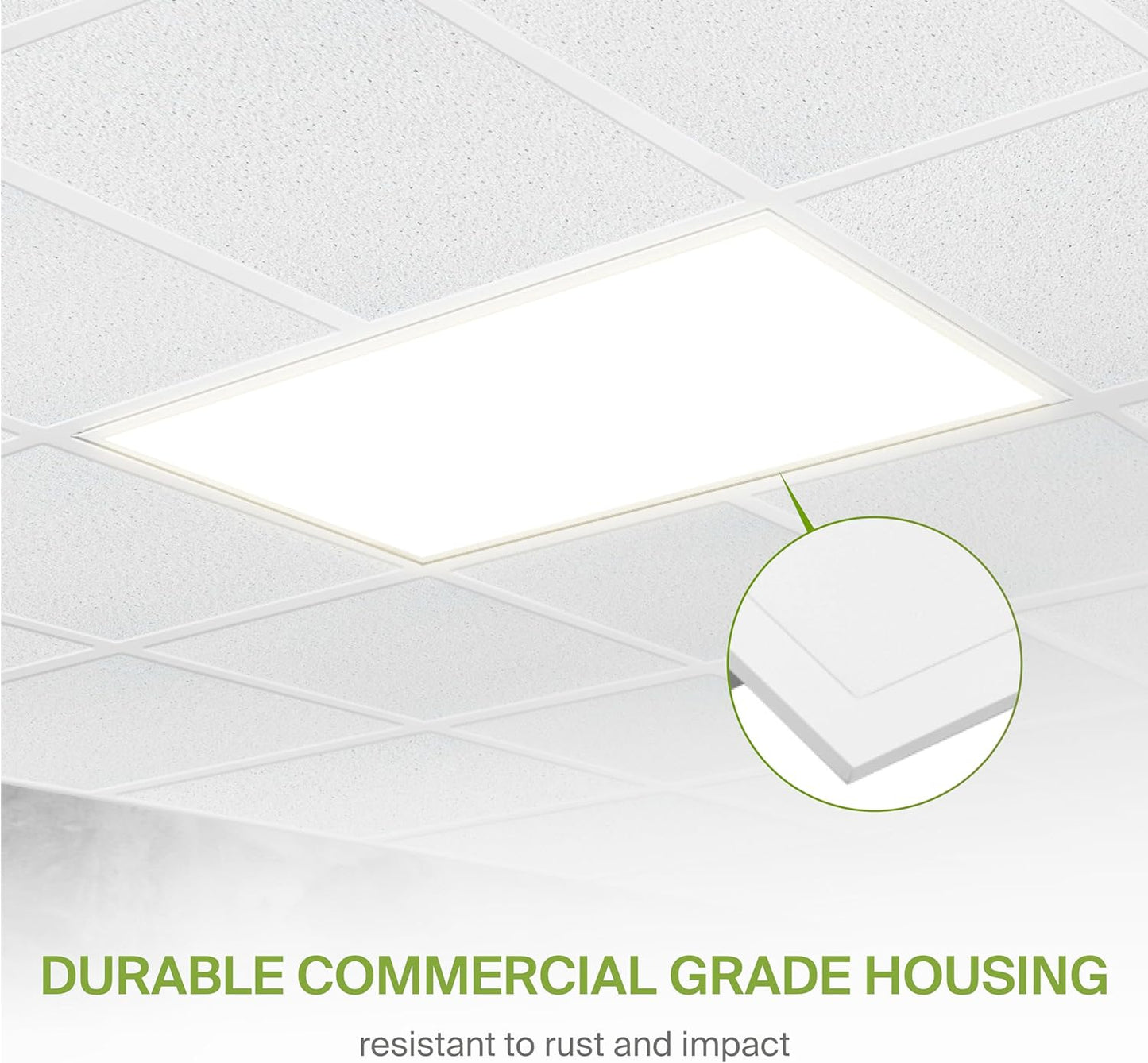 ASD Lighting LED Back-Lit Flat Panel 2x4 Power Adjustable 25/30/40W 120-277V CCT Selectable 3500/4000/5000K Dimmable with Battery back-up 8W UL DLC Premium