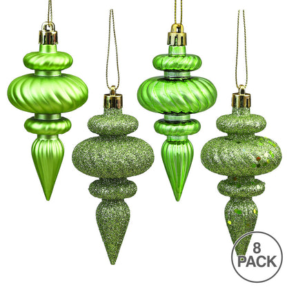 Vickerman 4" Celadon 4-Finish Finial Ornament 8 per Box