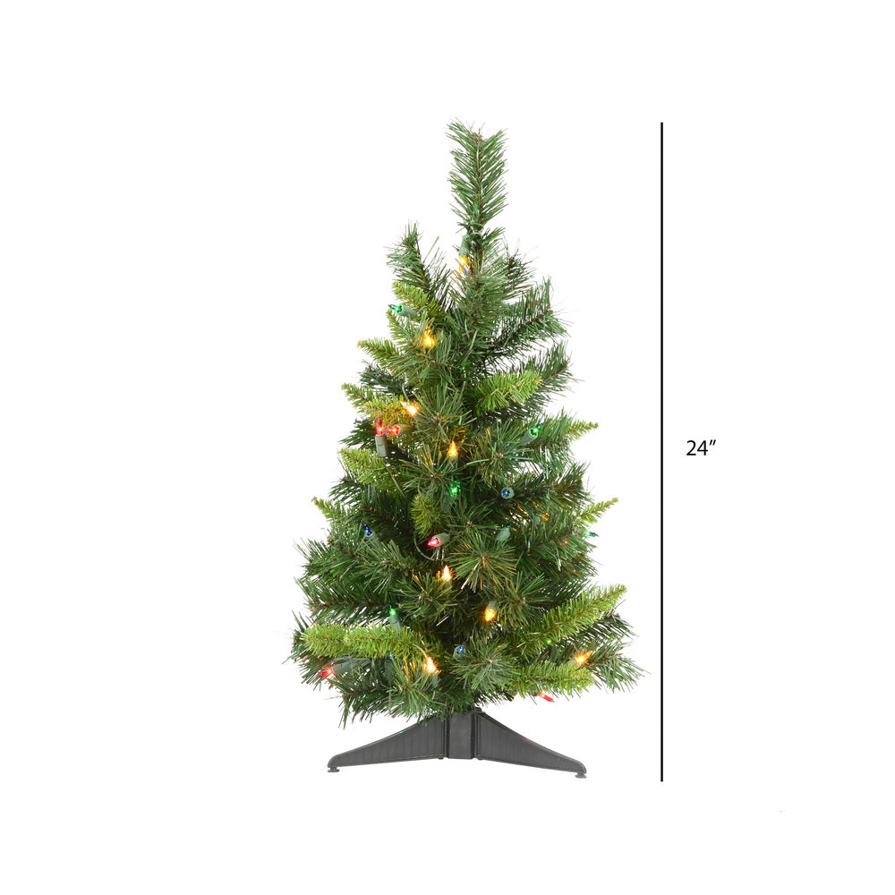Vickerman 24" Imperial Pine Artificial Christmas Tree Multi-colored Dura-lit Lights