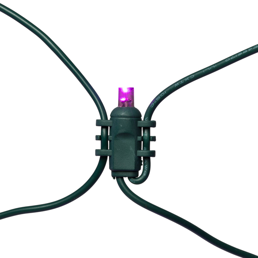 Vickerman 120 Purple Wide Angle Twinkle LED Christmas Net Light Set Green Wire