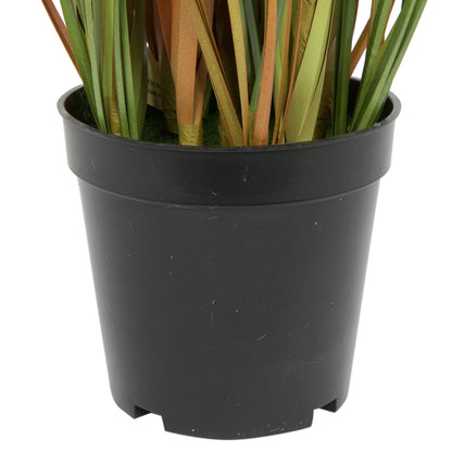 Vickerman 36" PVC Artificial Potted Green and Brown Grass and Plastic Grass.