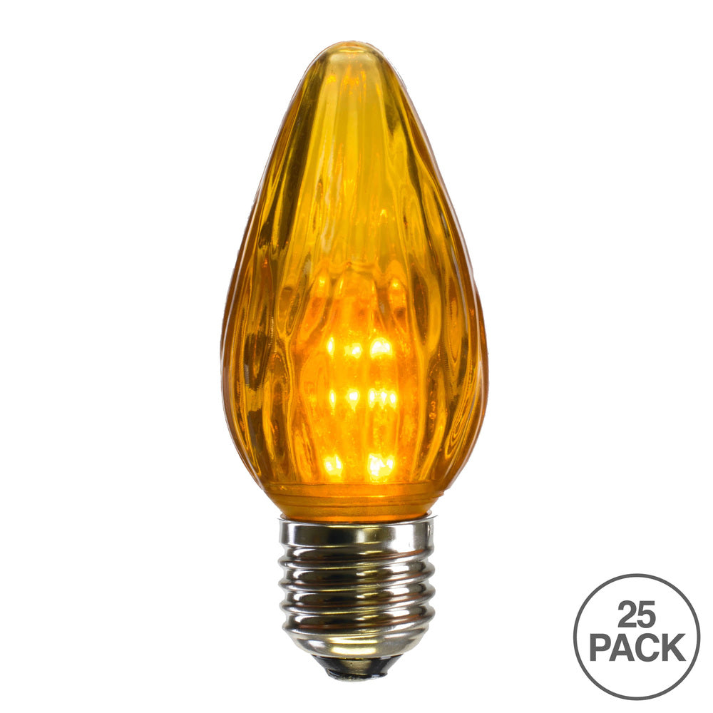 Vickerman F15 Gold LED Plastic Flame Replacement Bulb package of 25