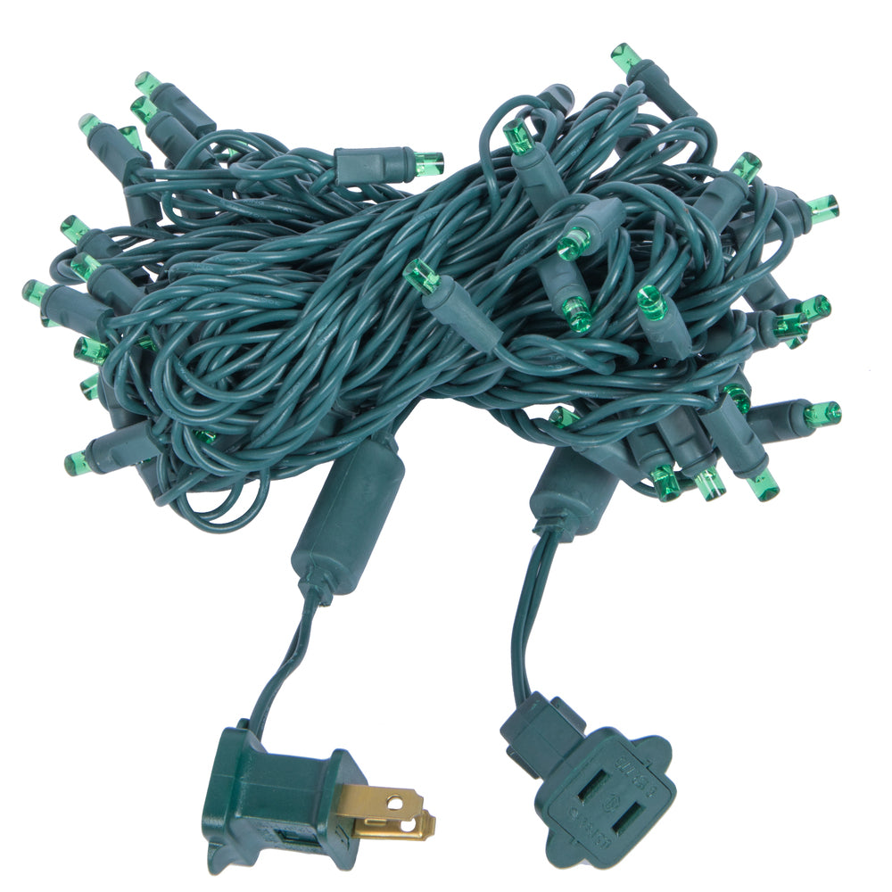 Vickerman 50 Lime Wide Angle LED Light on Green Wire 25' Christmas Single Mold Light Strand