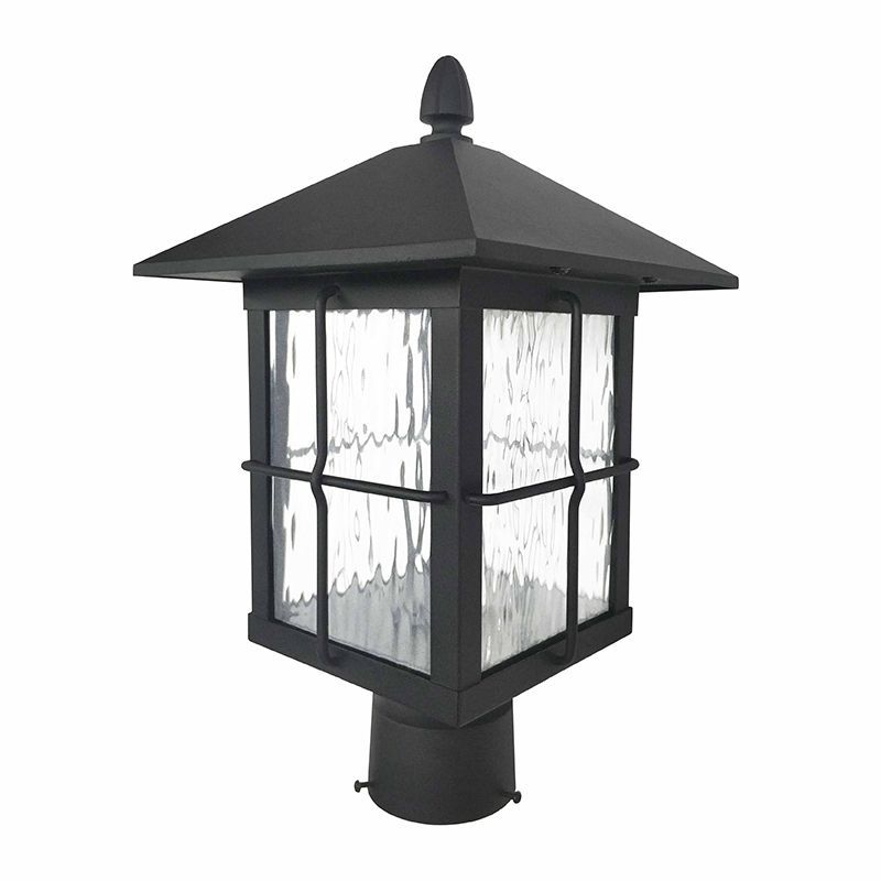 Westgate LED Post Mount Lantern (Multi Color Temperature), Outdoor Lighting, 12W, 1200 Lumens, 3000K/4000K/5000K, Black Finish