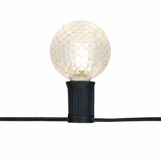 Vickerman 15 Warm White Low Voltage G50 Faceted LED Light Set 20' Christmas Light Strand