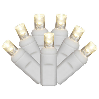 Vickerman 70 Warm White Wide Angle LED Icicle Light on White Wire 9' Light Strand.