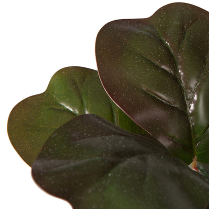 Vickerman 17" Red and Green Artificial Fiddle Leaf Fig Plant in Pot.