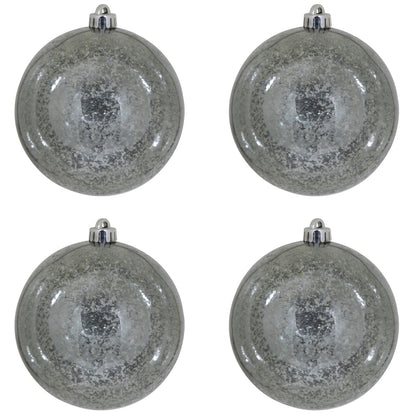 Vickerman 6" Pewter Mercury Ball Ornament 4 per Bag.