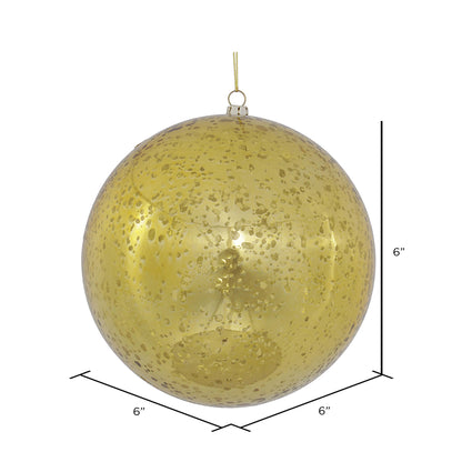 Vickerman 6" Gold Shiny Mercury Ball Ornament 4 per Bag