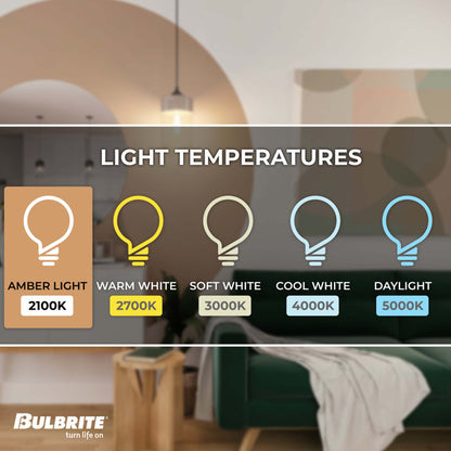 BULBRITE INCANDESCENT T14 MEDIUM SCREW (E26) 40W DIMMABLE NOSTALGIC LIGHT BULB 2200K/AMBER 4PK (134014)