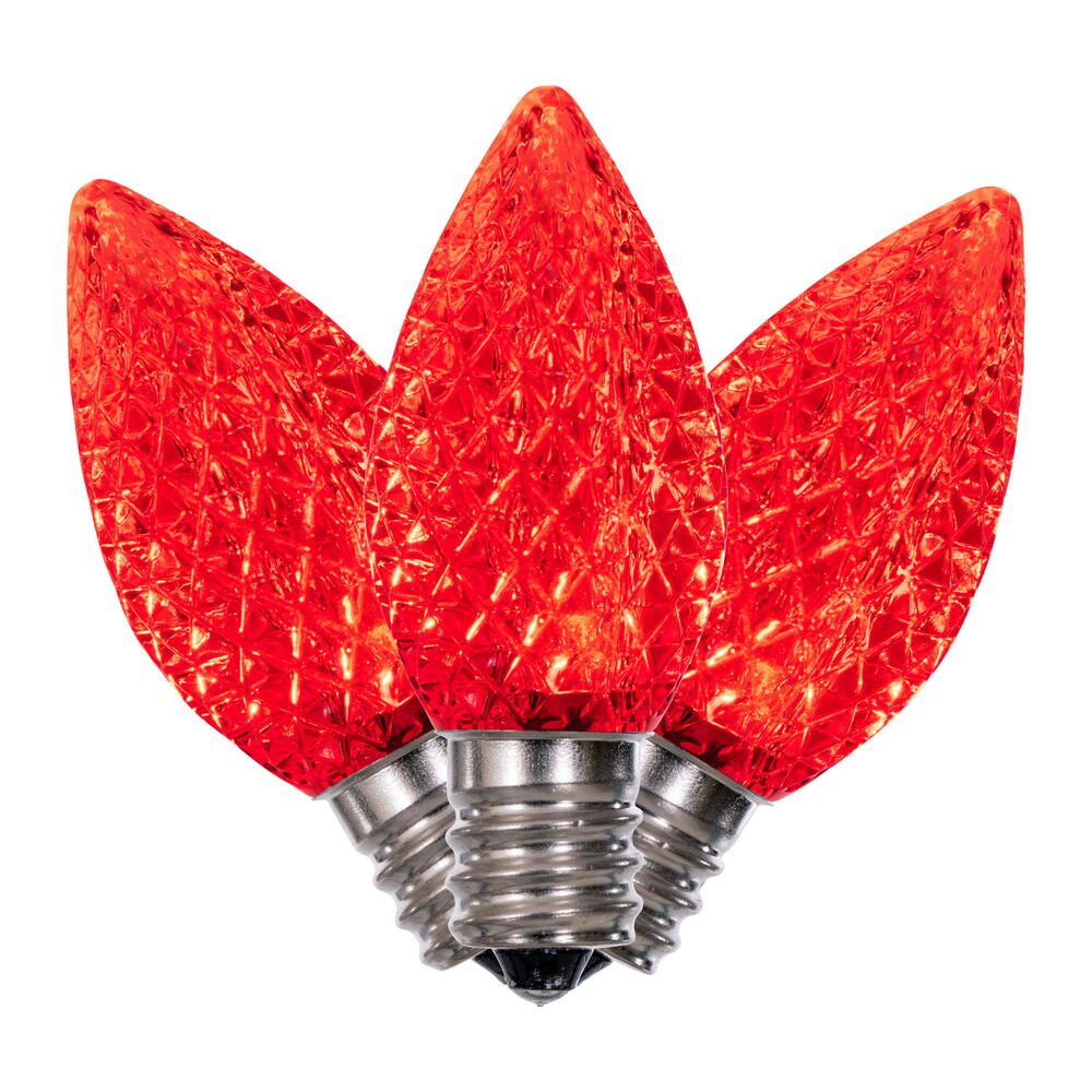 Vickerman C7 LED Red Faceted Replacement Bulb bag of 25