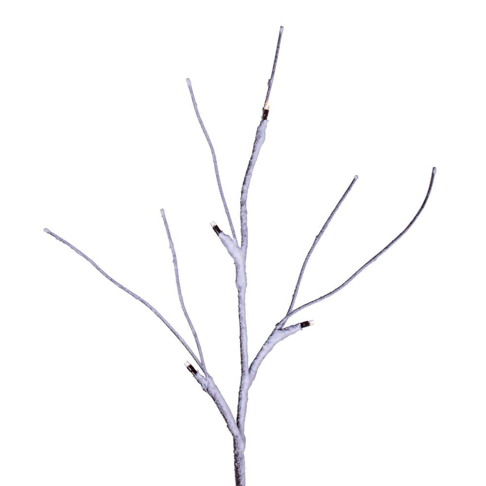 Vickerman 6' Brown Frosted Twig Garland Battery Operated Warm White 3mm Wide Angle LED lights.