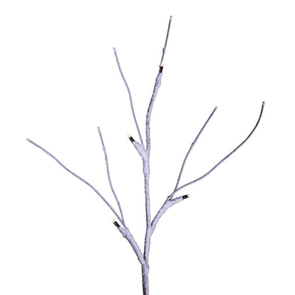 Vickerman 6' Brown Frosted Twig Garland Battery Operated Warm White 3mm Wide Angle LED lights.