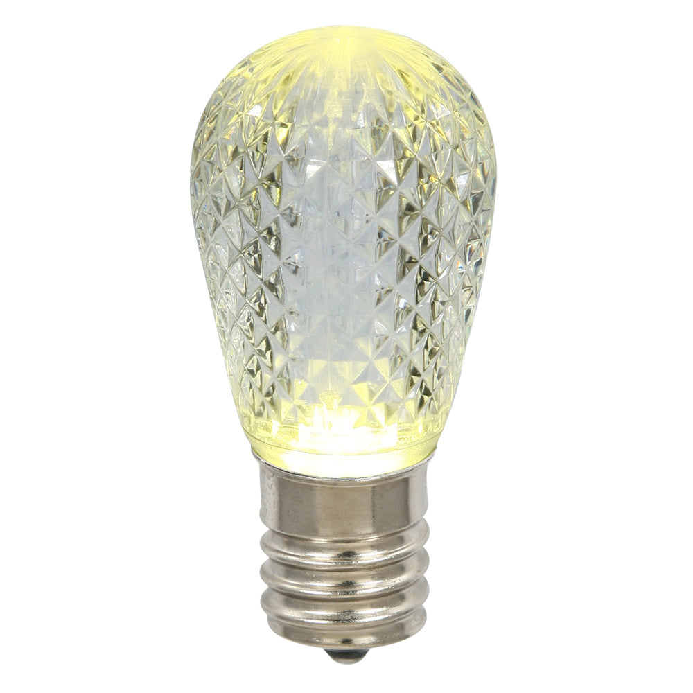 Vickerman S14 LED Warm White Faceted Replacement Bulb E26 Nickel Base 10  Bulbs per Pack.