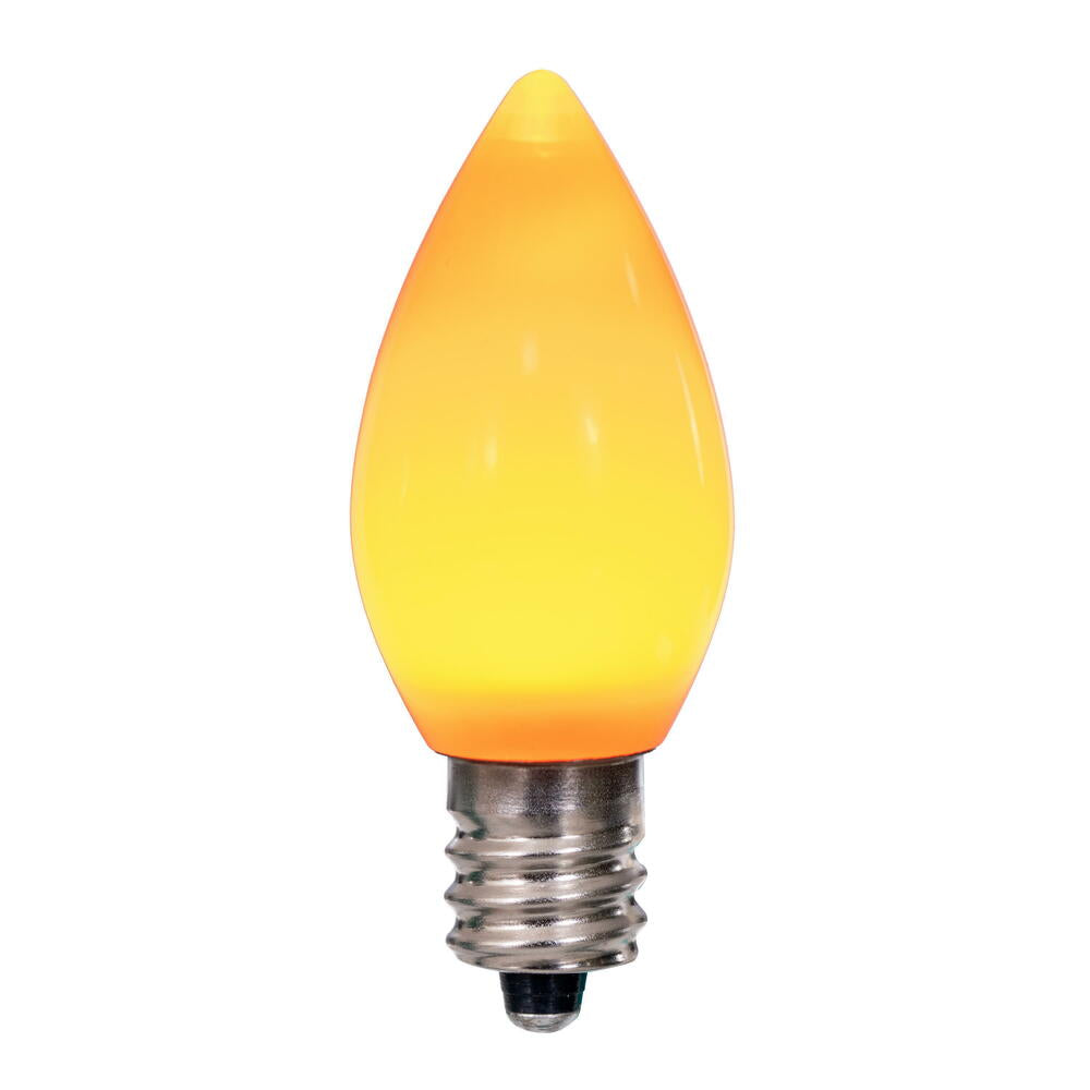 Vickerman C7 Ceramic LED Orange Bulb  Nickel Base 120V .6 Watts  3 diodes 25 Bulbs per bag