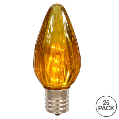 Vickerman F15 Amber LED Plastic Flame Replacement Bulb package of 25