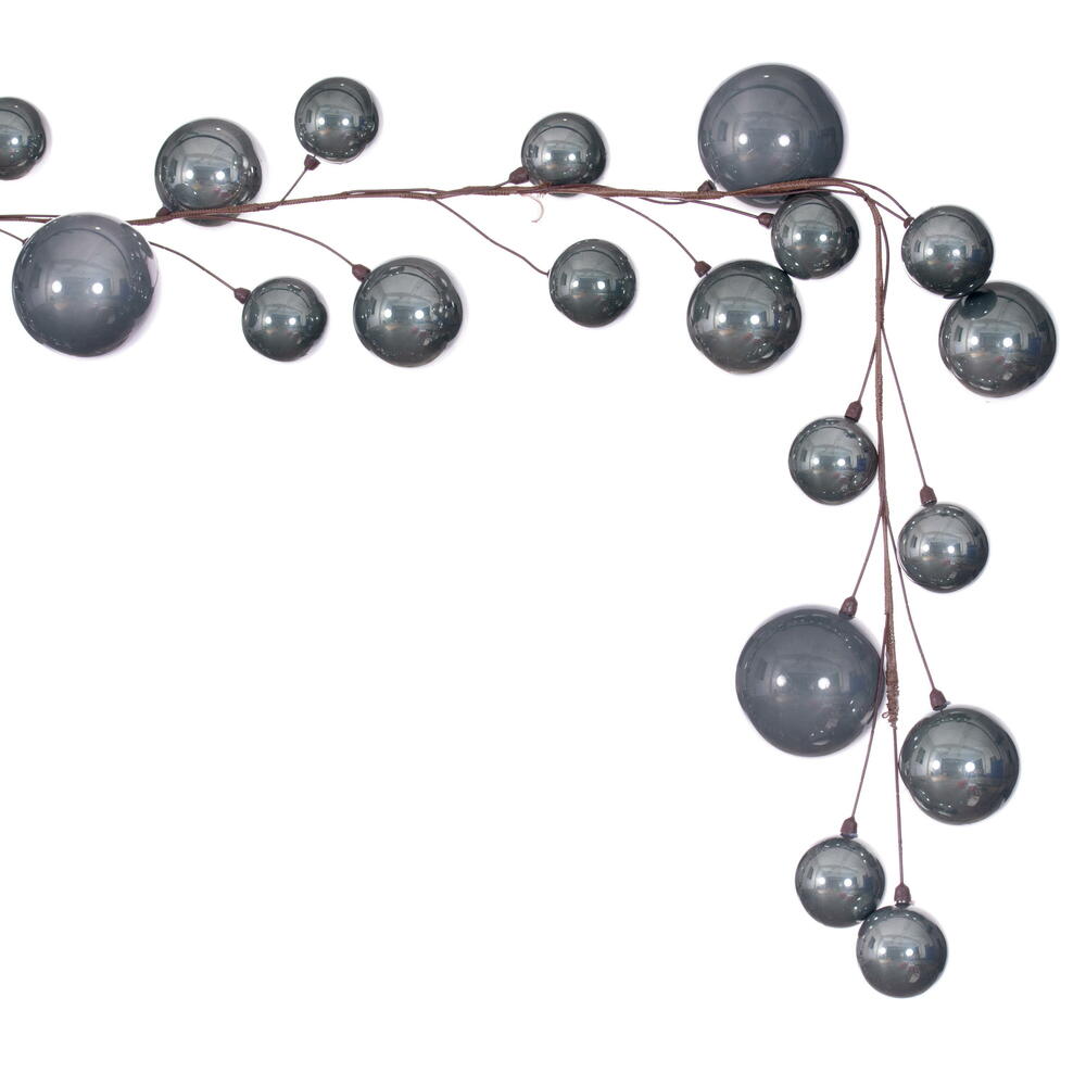 Vickerman 10' Pewter Pearl Branch Ball Wire Garland 10' long and hook for easy hanging.