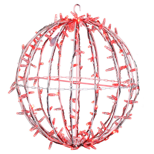 Vickerman 180Lt x 20" Fold Flat Red LED Twinkle Jumbo Hanging Sphere.