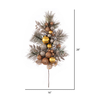 Vickerman 28" Copper and Gold Deco Spray. Includes 2 sprays per pack.