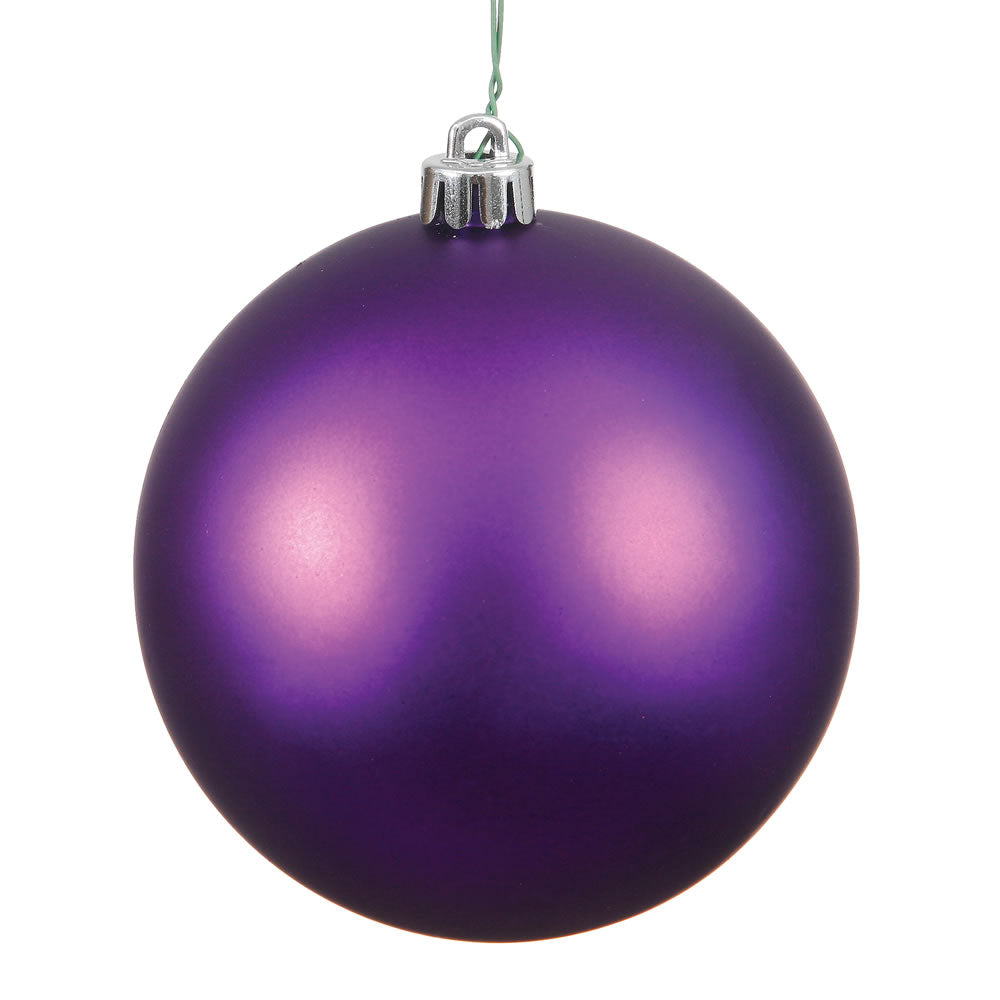 Vickerman 4" Plum Matte Ball Ornament 6 per Bag